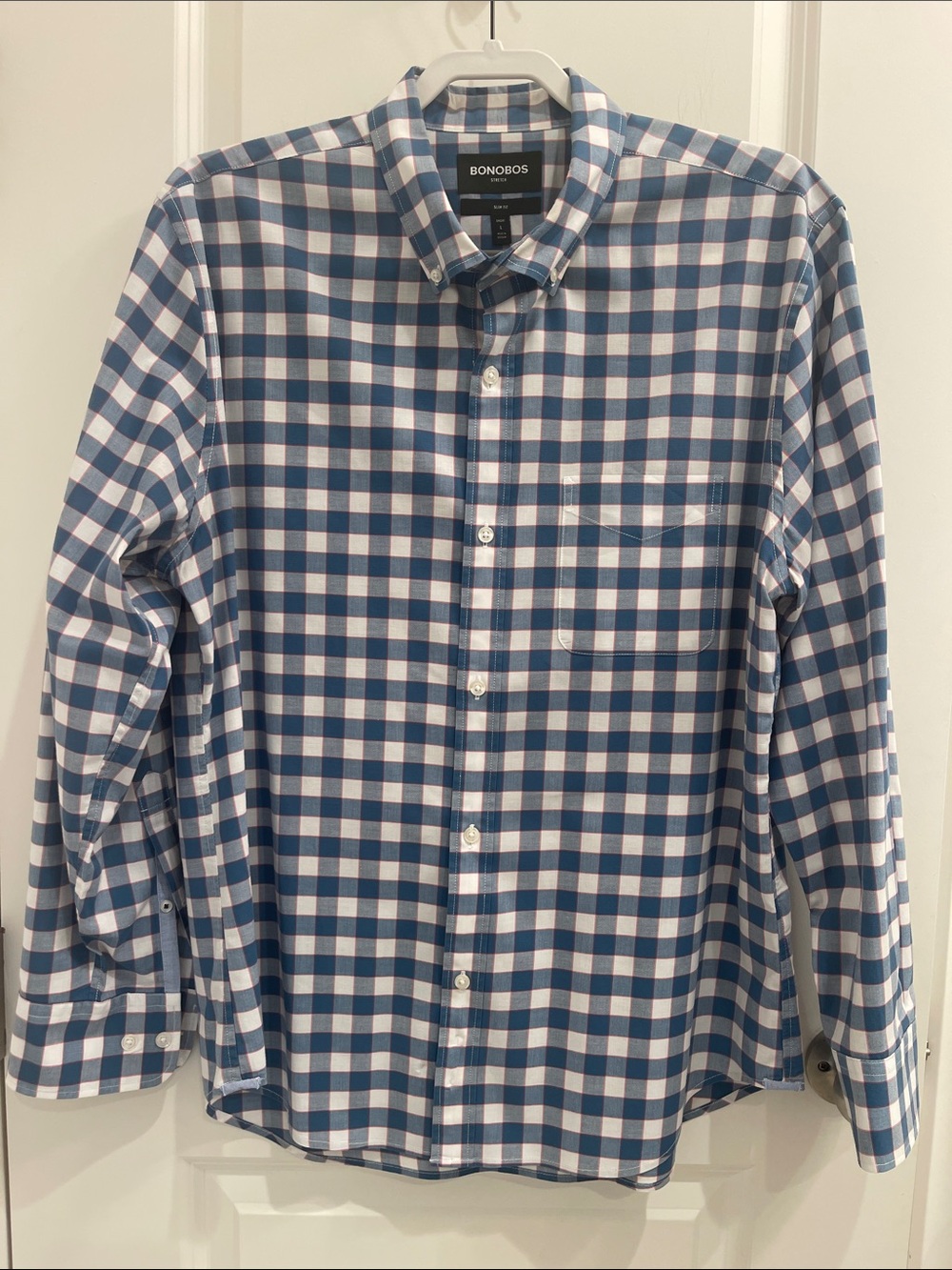 Bonobos Blue and White Gingham Button-Down Shirt